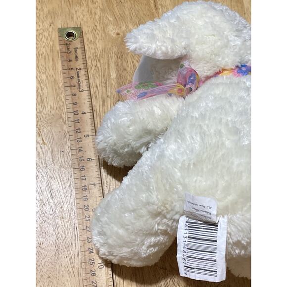 Walmart Lamb Sheep Small Plush Stuffed Animal W/ Felted Flowers and Pink Floral - Picture 6 of 6